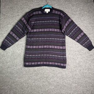 Vintage Christopher & Banks Fair‎ Isle Wool Knit Pullover Sweater Medium Acrylic